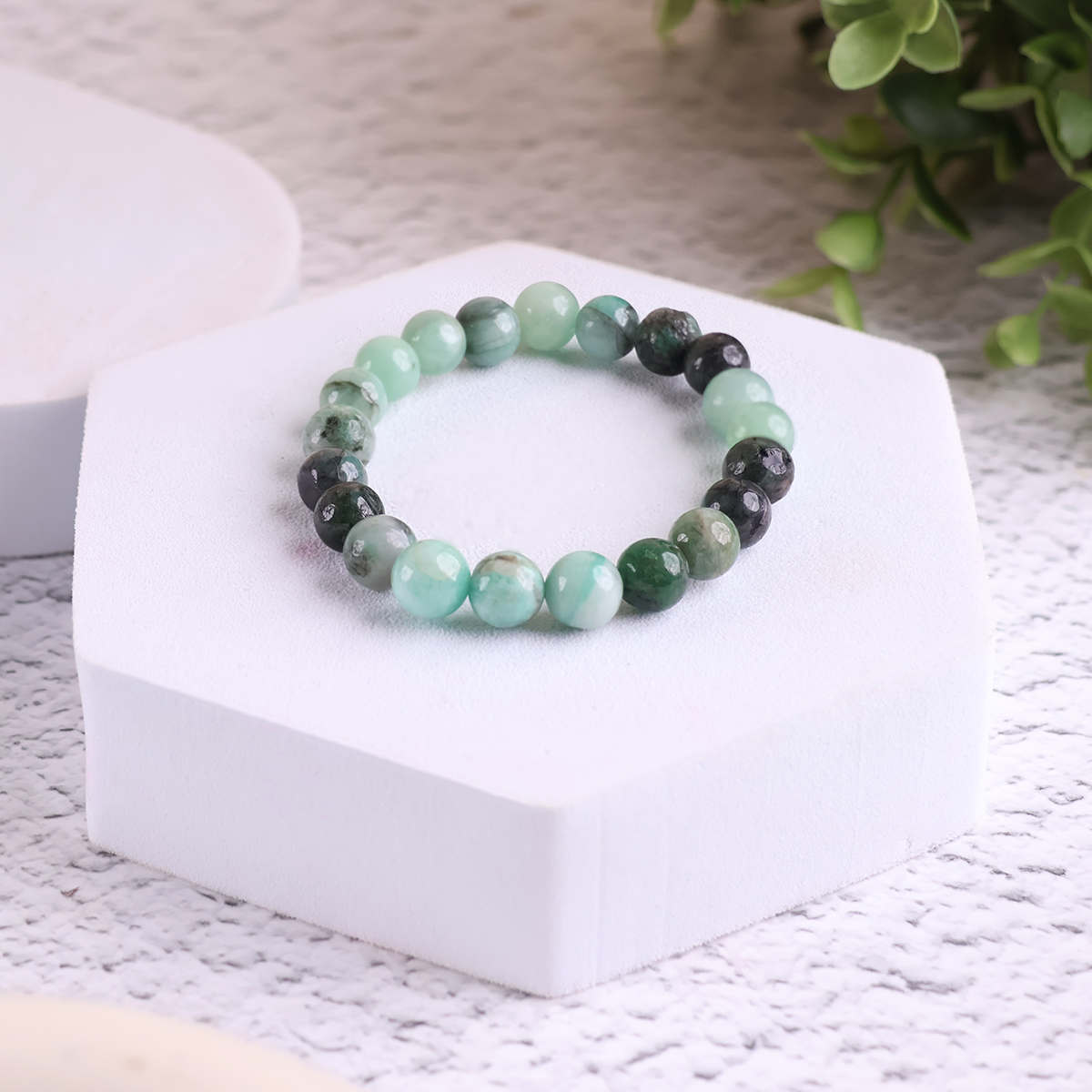 Emerald Bracelet 10 mm emerald round beads bracelet 6 mm