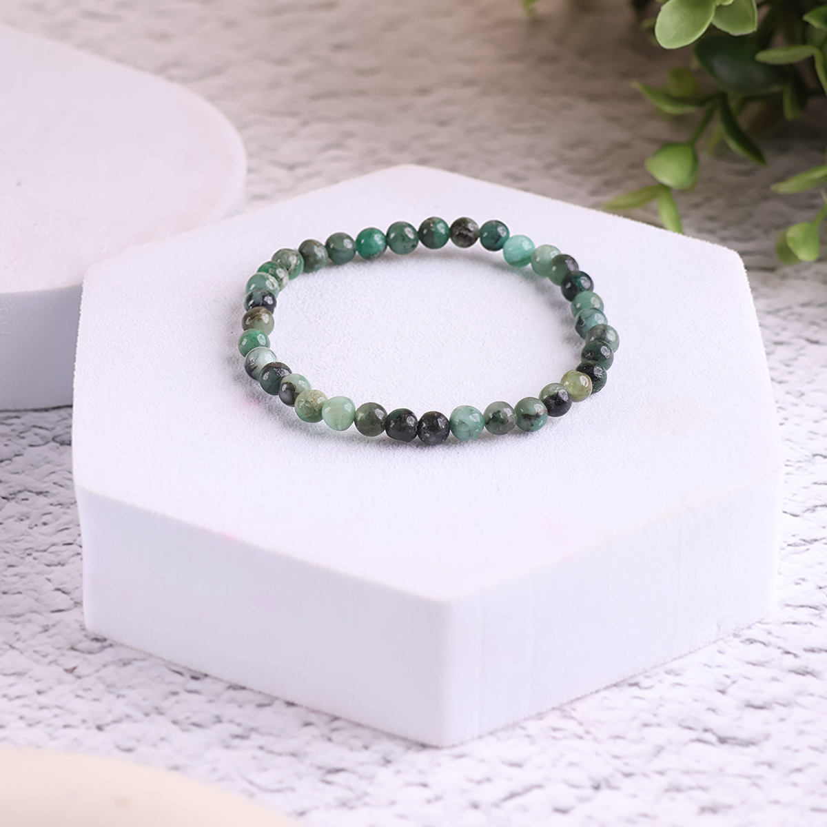 Emerald Bracelet 6 mm emerald round beads bracelet 6 mm