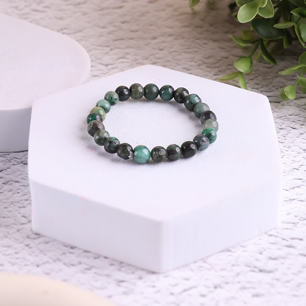 Emerald Bracelet 8 mm emerald round beads bracelet 6 mm