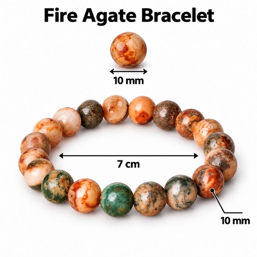Fire Agate Round Beads Bracelet fire agate round beads bracelet