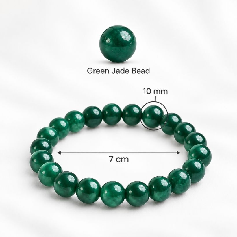 Green Jade Round Beads Bracelet (2) green jade round beads bracelet