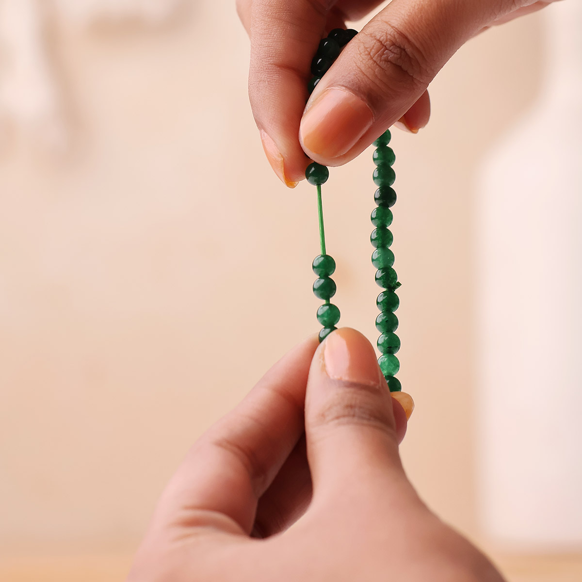 Green Jade Round Beads Bracelet (6)