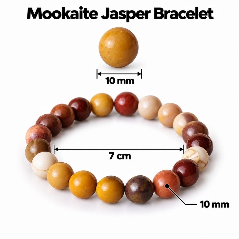 Mookaite Jasper Round Beads Bracelet (1) mookaite jasper round beads bracelet