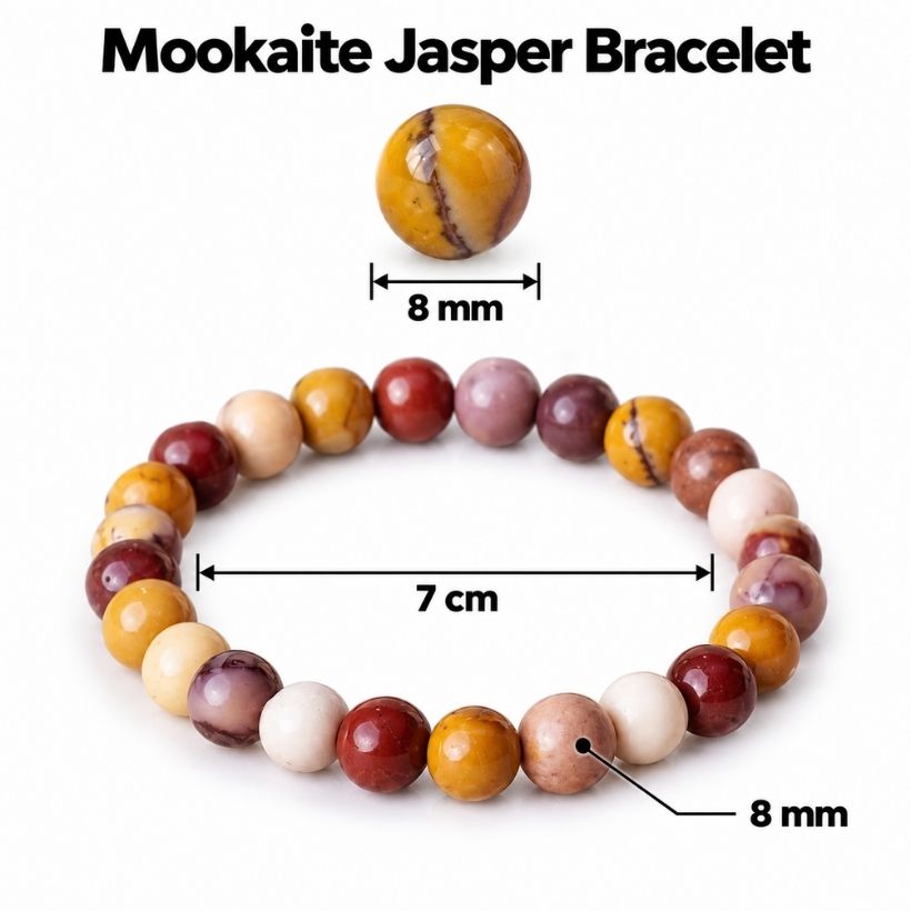 Mookaite Jasper Round Beads Bracelet (2) mookaite jasper round beads bracelet