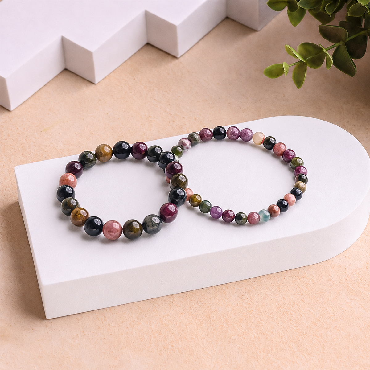 Multi Tourmaline Bracelet multi tourmaline round beads bracelet
