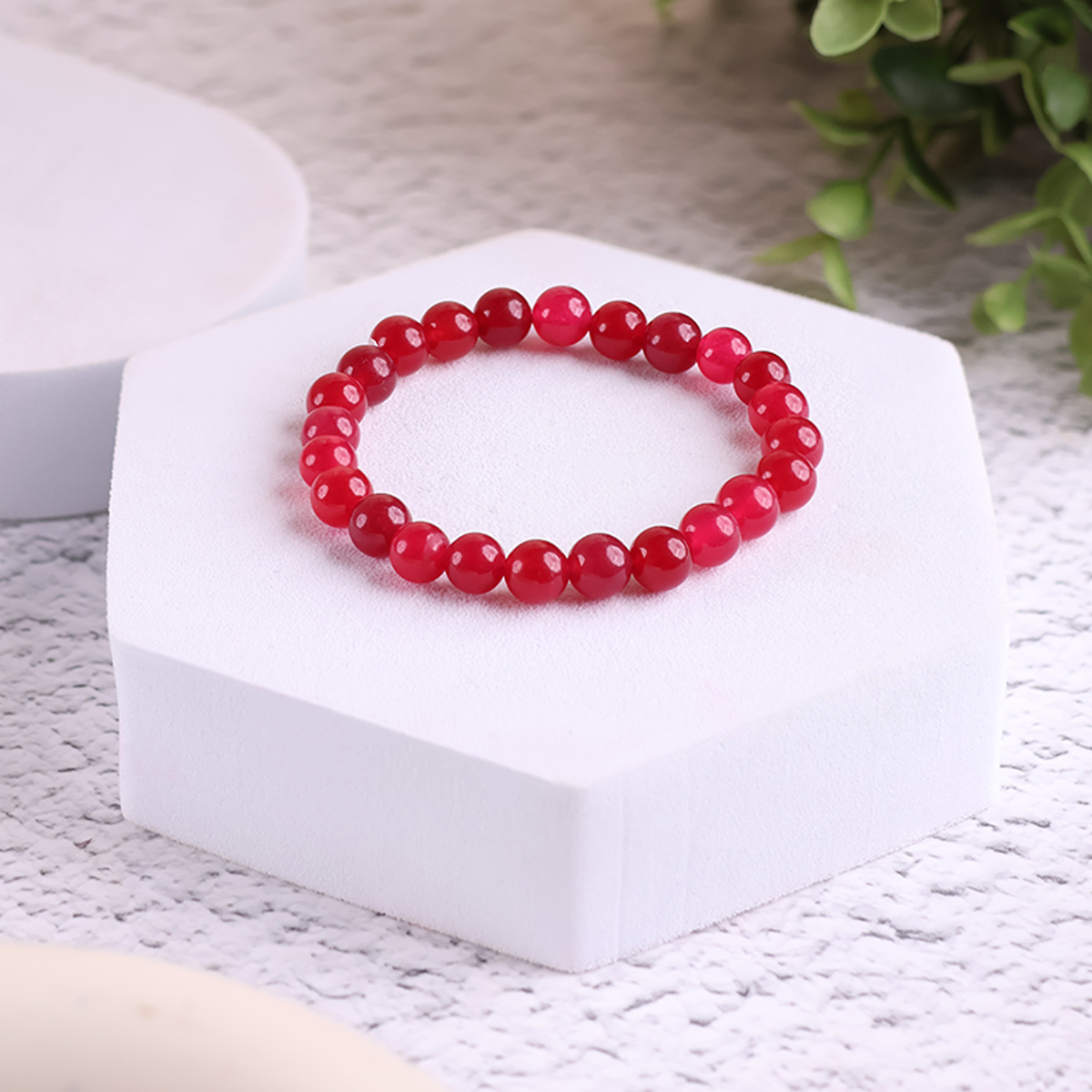 Pink Onyx Bracelet 8 mm pink onyx round bead bracelet 8 mm