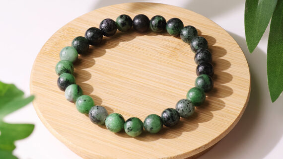 Ruby Zoisite Round Beads Bracelet