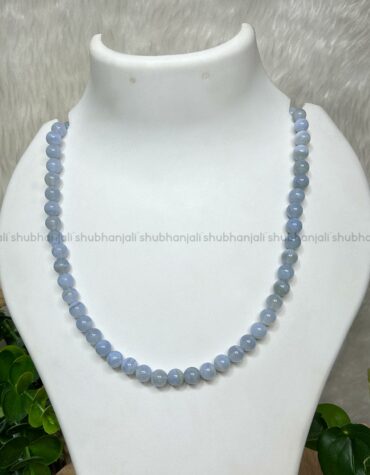 Blue Lace Agate Natural 8mm Beads Crystal Necklace