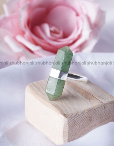 Shubhanjali Green Aventurine Tourmineted Crystal Ring 1