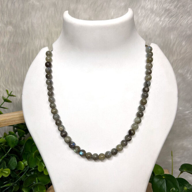 Labradorite Natural 8mm Beads Crystal Necklace