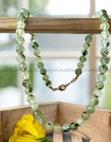Prehnite Natural 8mm Beads Crystal Necklace