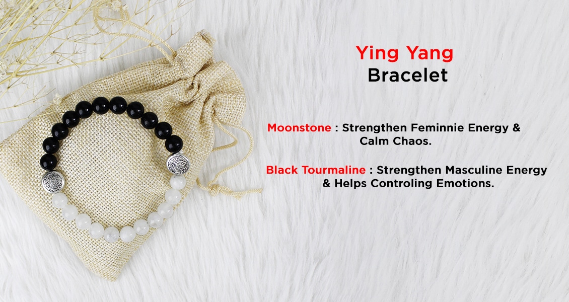 Crystal Beads Yin Yang Energy Balance Bracelet