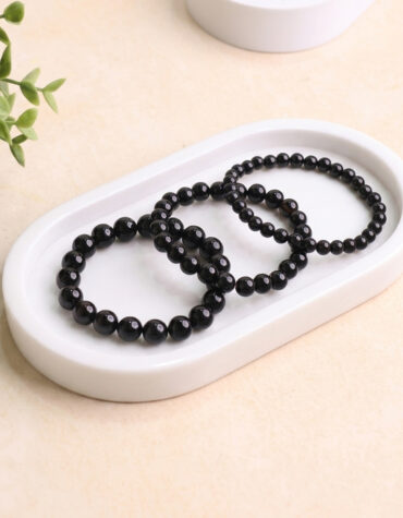 black obsidian round beads bracelet 6 mm