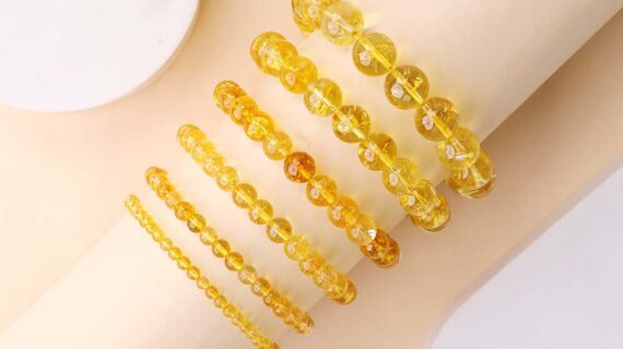 Citrine Round Beads Bracelet