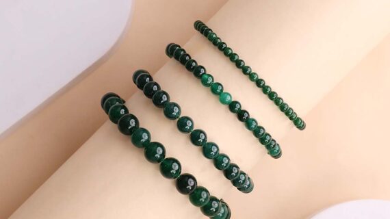 Green Jade Round Beads Bracelet