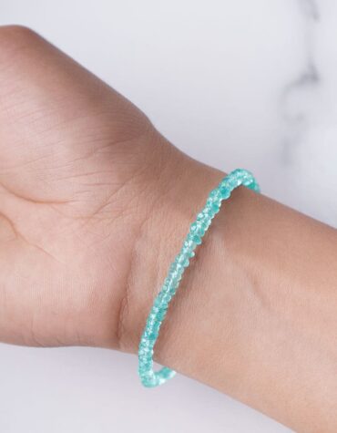 Natural Blue Apatite Crystal Faceted Bati Beads Bracelet