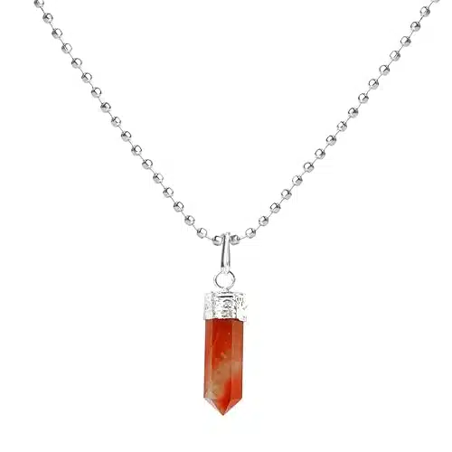 Red Carnelian Pencil Pendant-Shubhanjali (1) Shop Red Carnelian Crystal Pencil Pendant