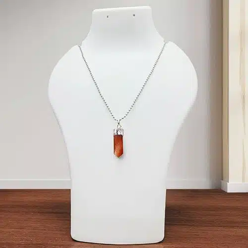 Red Carnelian Pencil Pendant-Shubhanjali (4) Shop Red Carnelian Crystal Pencil Pendant