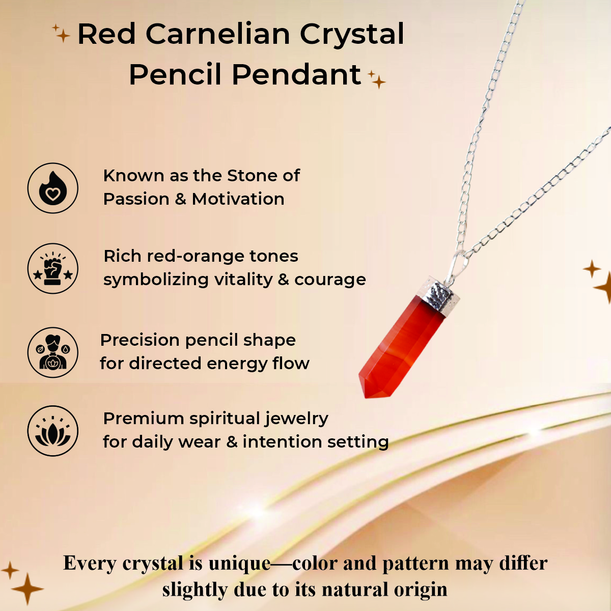 Red Carnelian Pencil Pendant