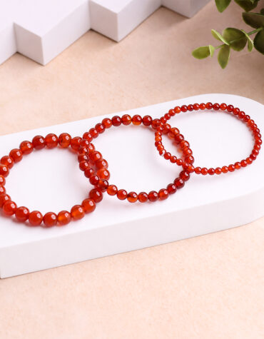 red onyx round beads bracelet