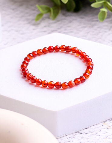 red onyx round beads bracelet
