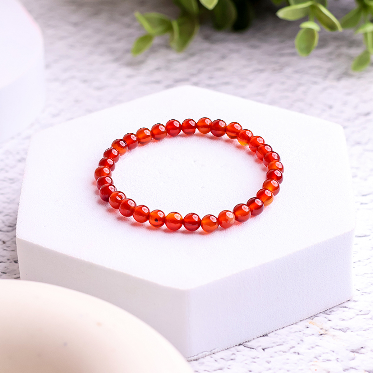 Red Onyx Bracelet 6 mm red onyx round beads bracelet