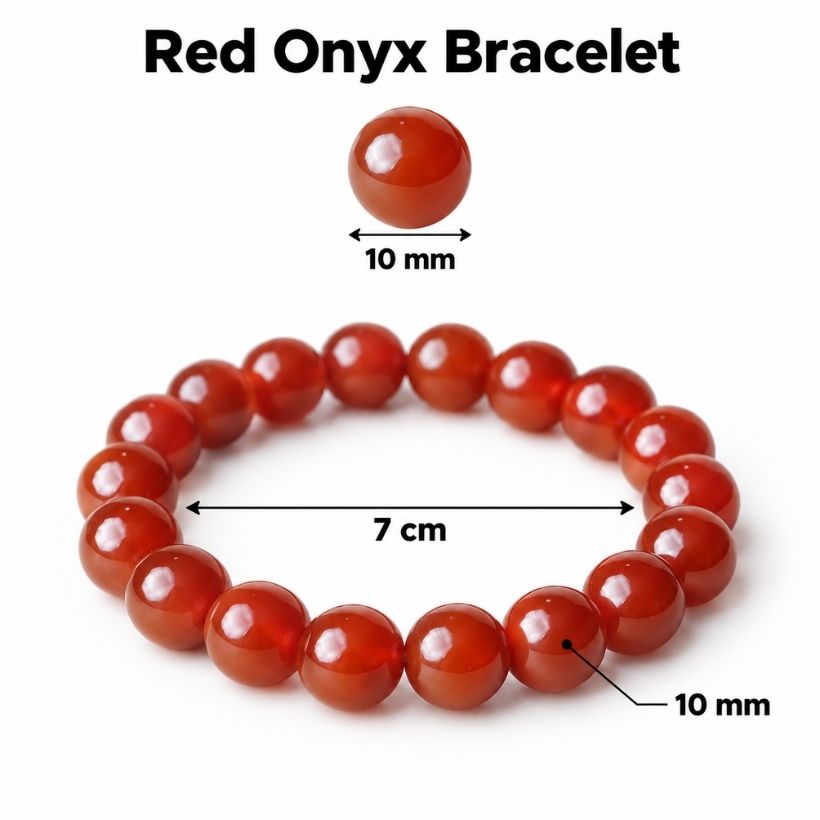 Red Onyx Round Beads Bracelet (1) red onyx round beads bracelet