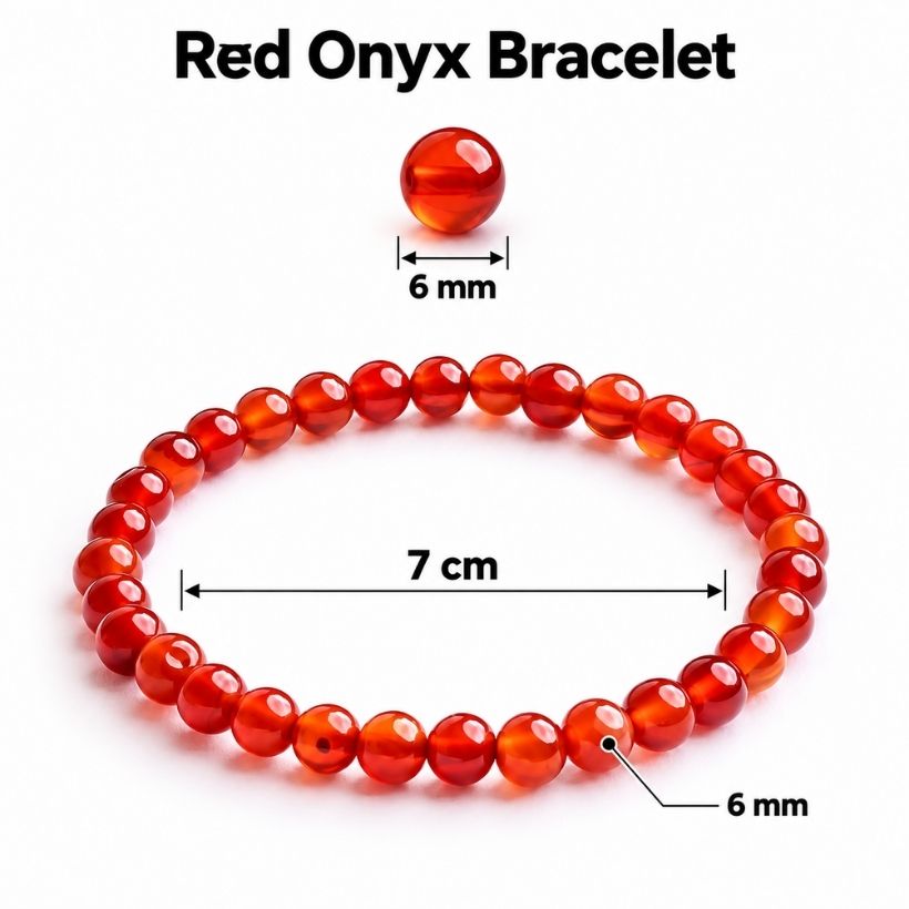 Red Onyx Round Beads Bracelet (2) red onyx round beads bracelet