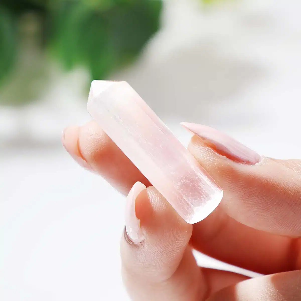 Selenite Mini Pencil Point-Shubhanjali (1) Shop Selenite Crystal Mini Pencil Point