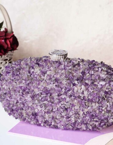 Natural Amethyst Chips Purse