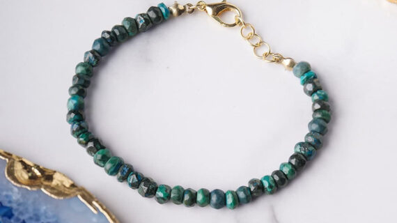Azurite (Blueberry) Faceted Bati Beads Bracelet