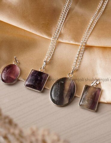 Natural Fluorite Crystal Pendant