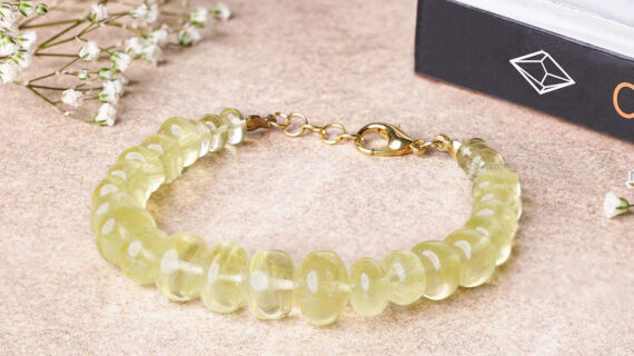 Lemon Topaz Bati Beads Bracelet