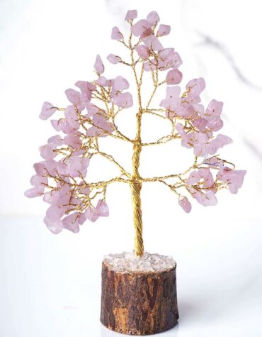 Natural Rose Quartz Chips Stone Tree