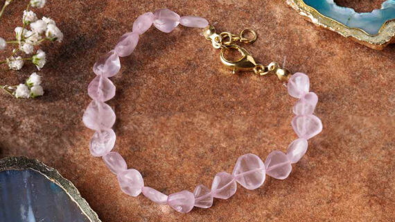 Rose Quartz Heart Beads Bracelet