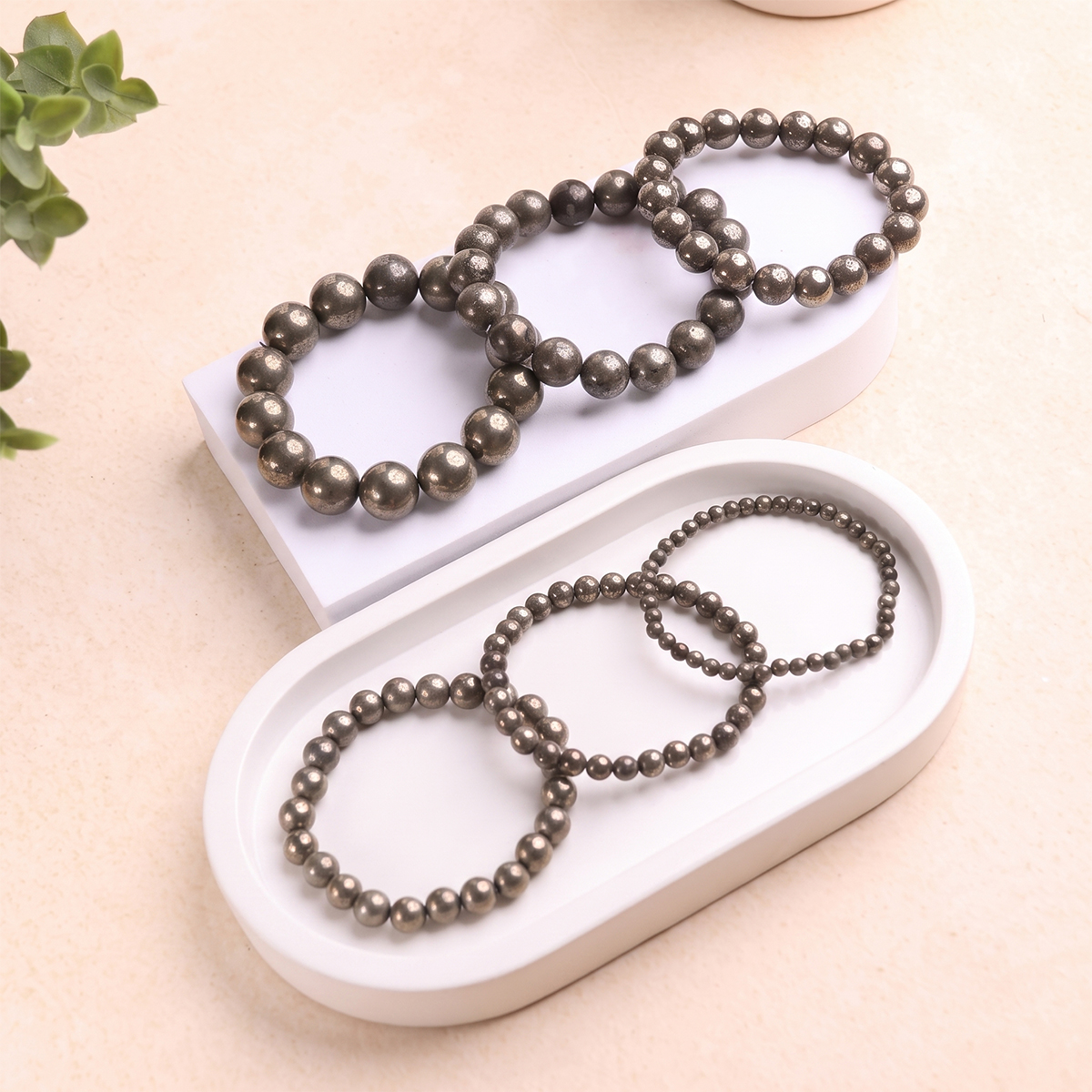 Untitled-6 pyrite round beads bracelet