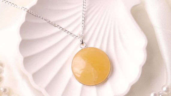 Golden Quartz Round Pendant
