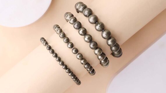 Pyrite Round Beads Bracelet