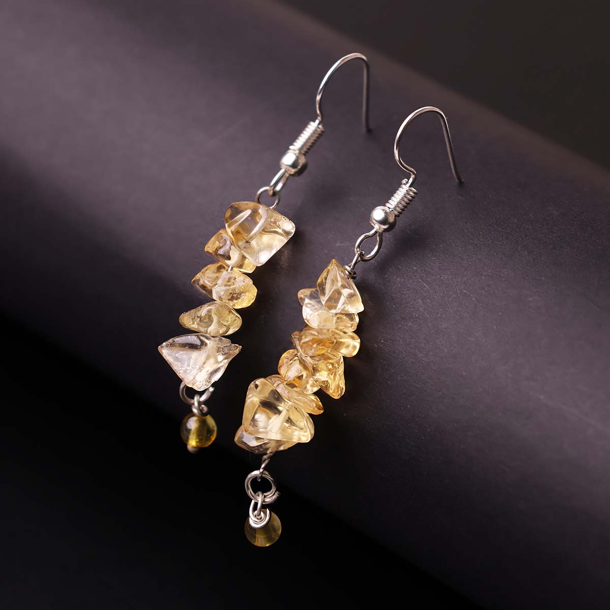Citrine Chips Hook Earrings (3)