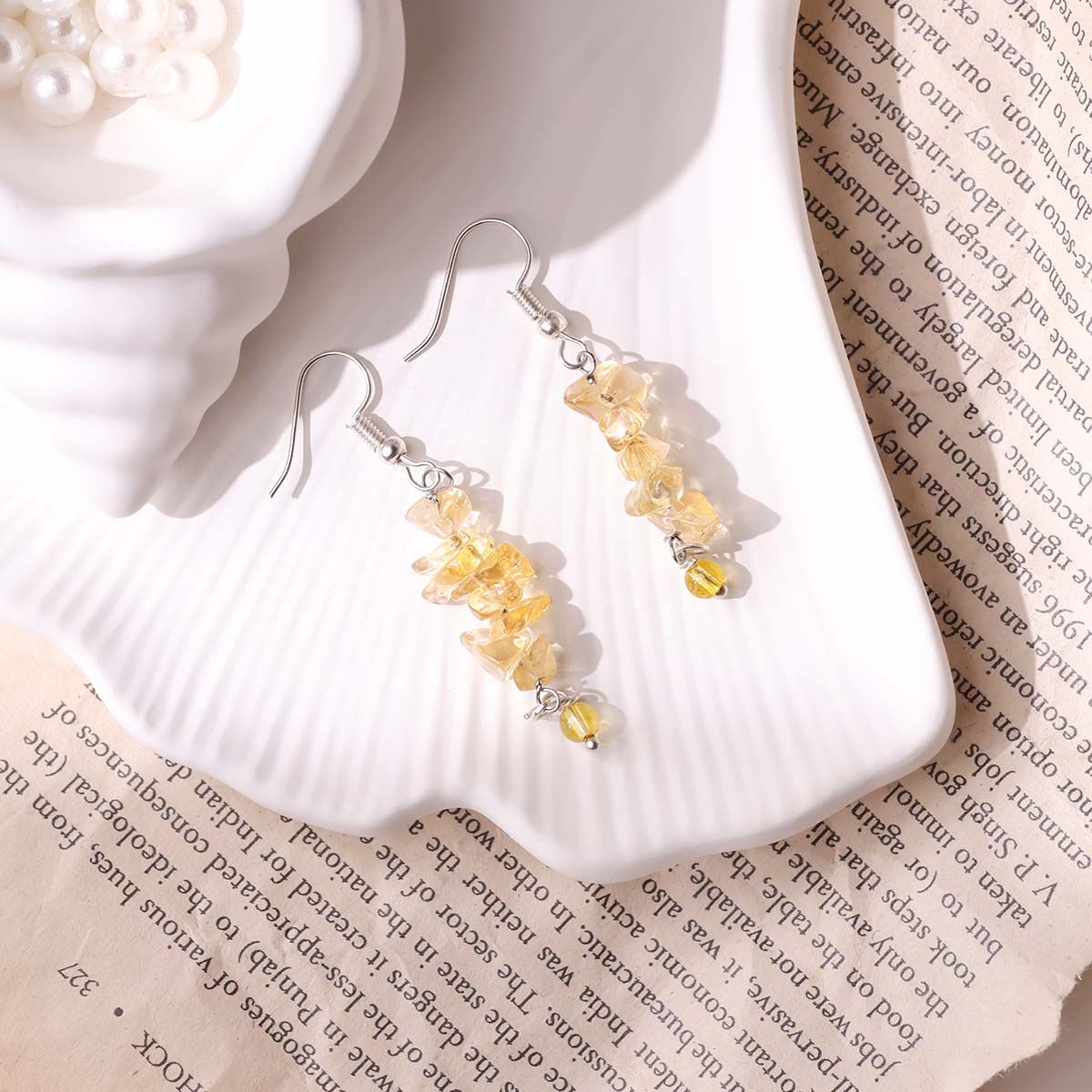 Citrine Chips Hook Earrings (6)
