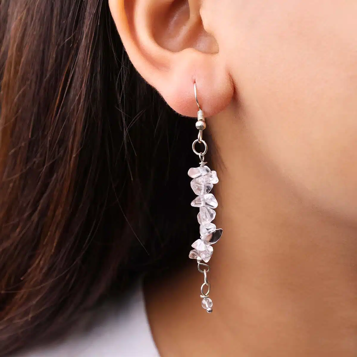 Shop Natural Clear Quartz Crystal Chips Earrings
