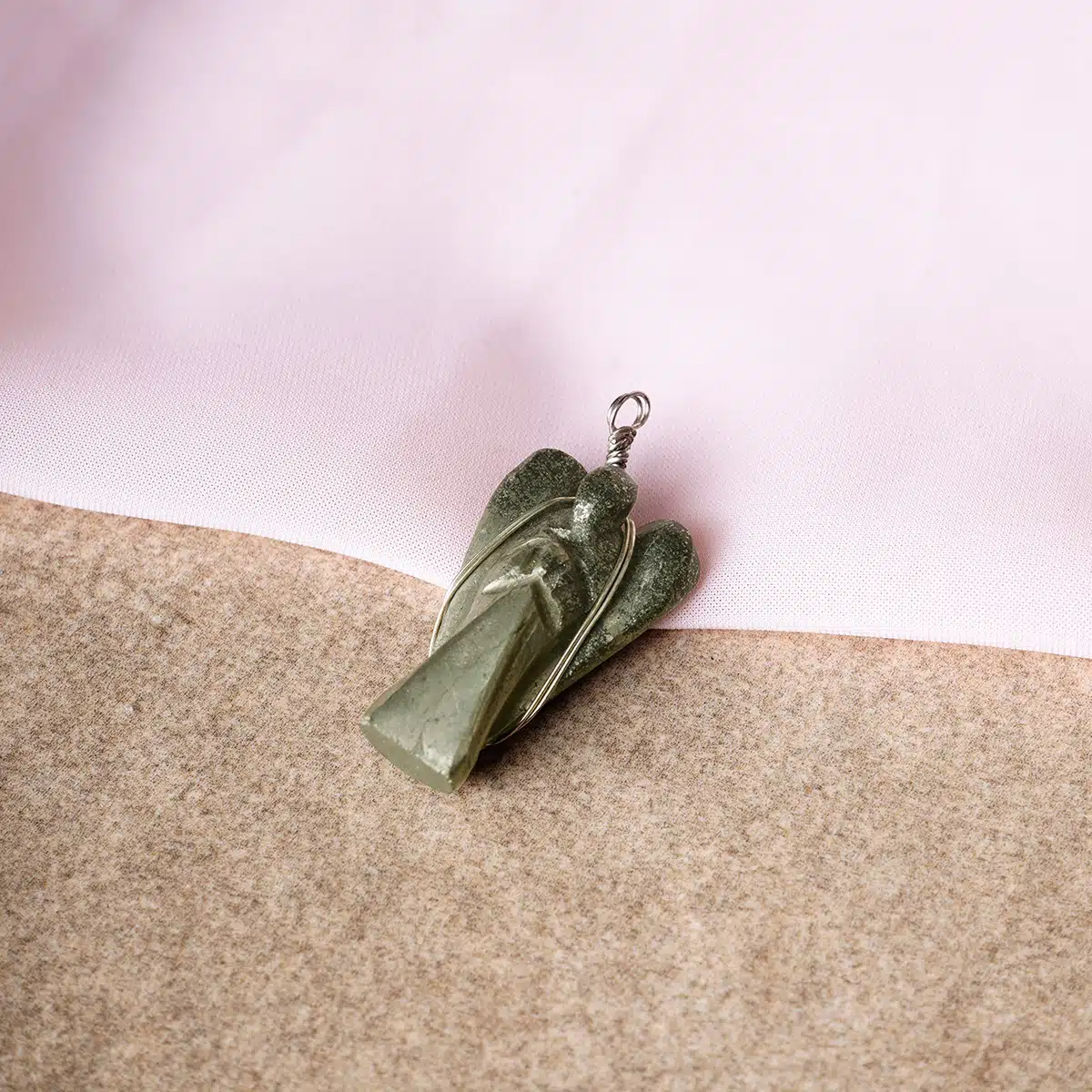 Pyrite Angel Pendant-Shubhanjali (3) Shop Pyrite Wire-Wrapped Angel Pendant