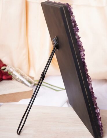 Natural Amethyst Chips Stone Design Photo Frame