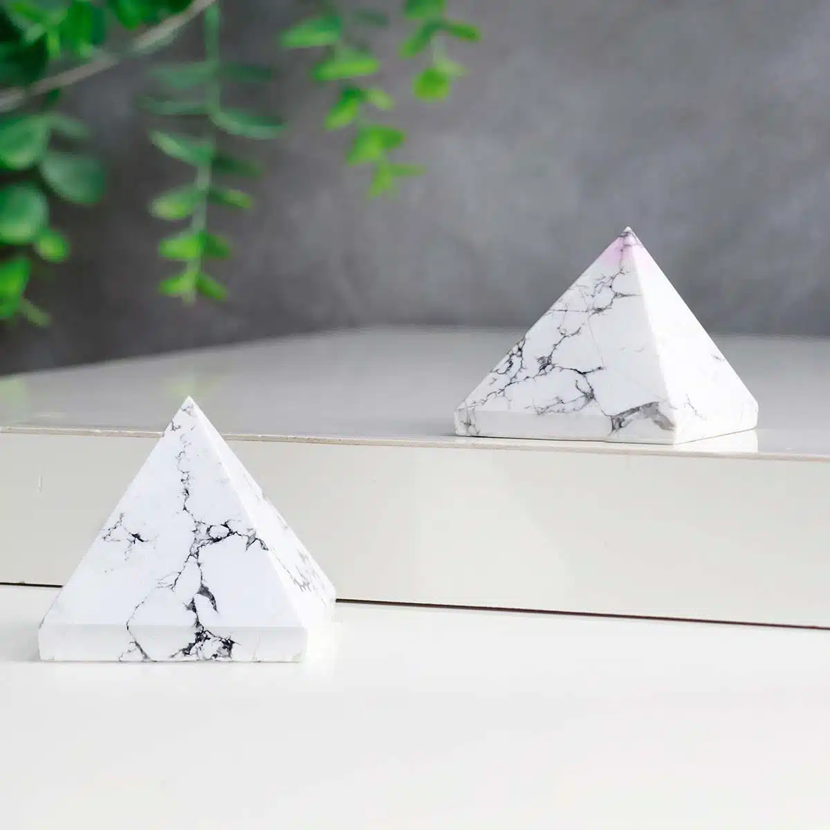 Shubhanjali-Howlite Stone Pyramid (1) Shop Howlite Stone Pyramid