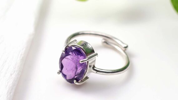 Amethyst Diamond Cut Ring
