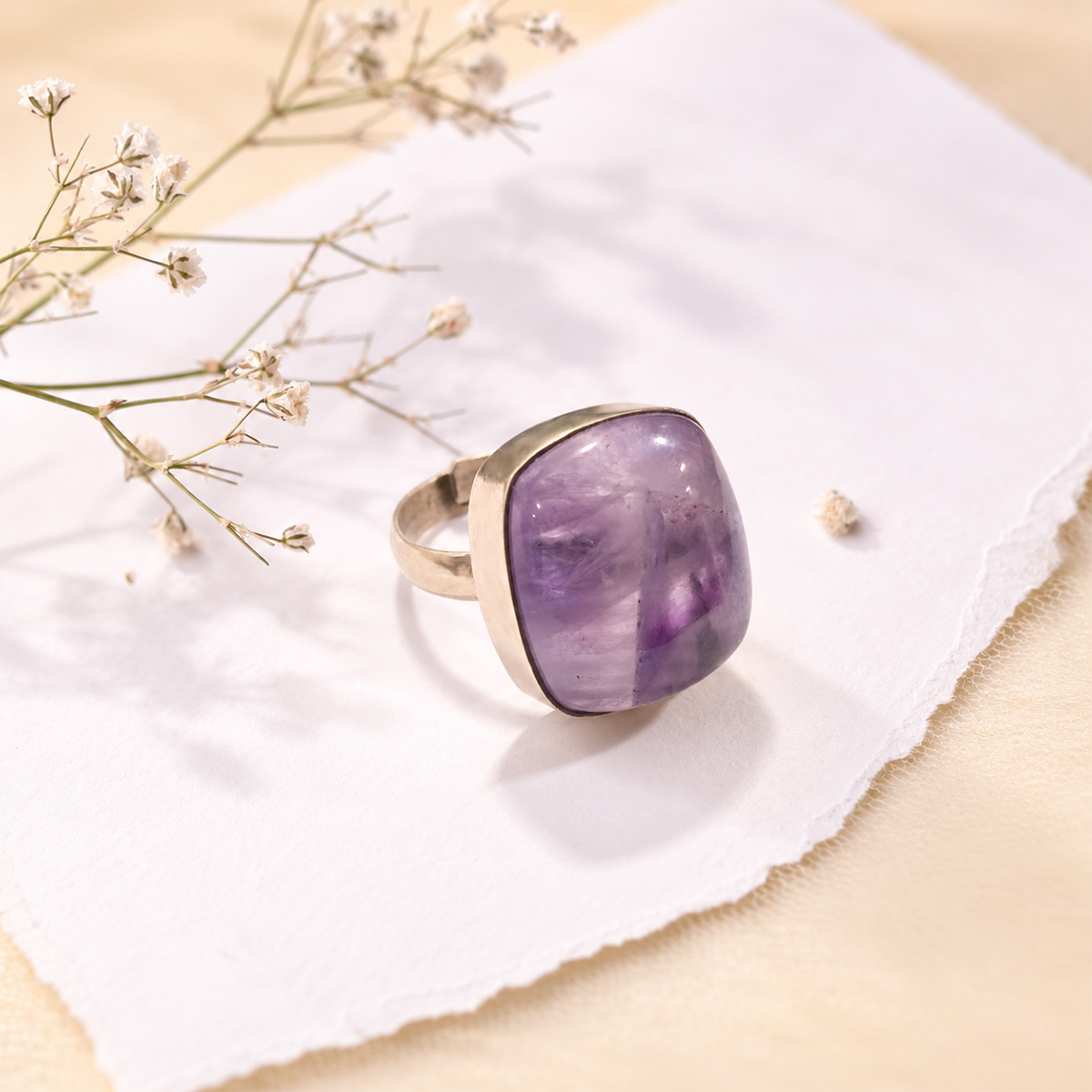 Amethyst Stone Ring (3) amethyst stone rings