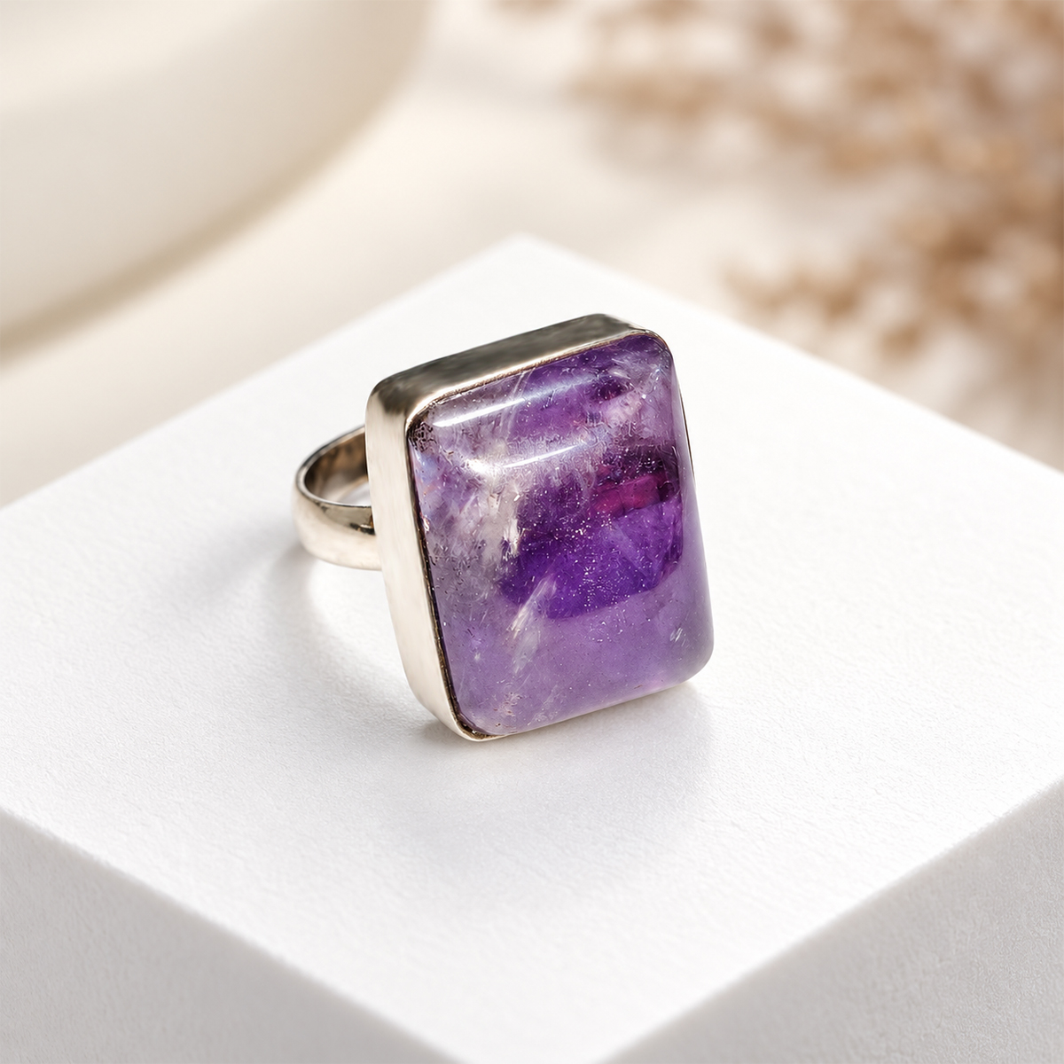Amethyst Stone Ring (5) amethyst stone rings
