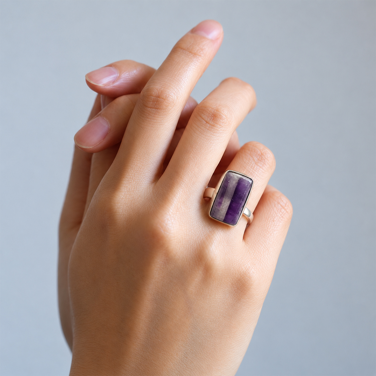 Amethyst Stone Ring (6) amethyst stone rings