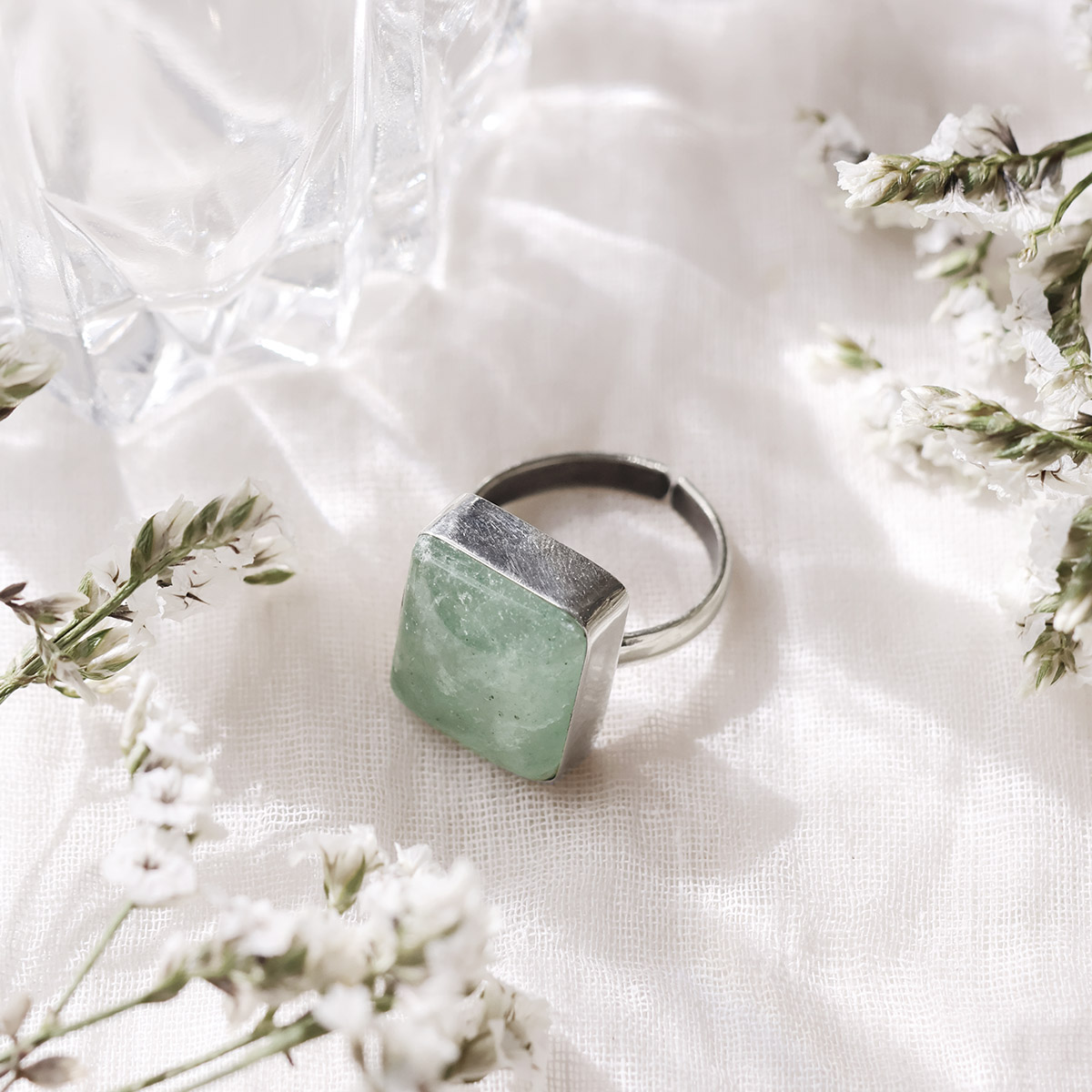 Green Aventurine Stone Rings (8)