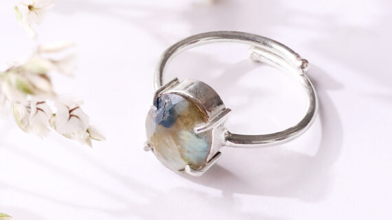 Labradorite Diamond Cut Ring